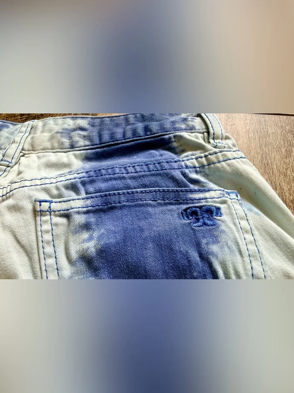 Tory Burch - Ana Frayed Hem Ankle Jeans - 27 - Indigo White Shibori Tie Dye